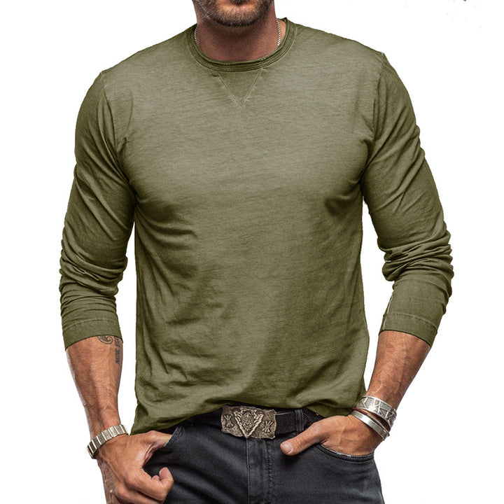 Herren lässiges Langarmshirt mit Rundhalsausschnitt Echoarchiv