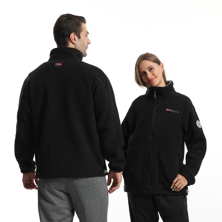 Herren nan Fleecejacke mit Stehkragen, durchgehendem Reißverschluss, zwei Eingrifftaschen und elastischen Bündchen Echo Archiv