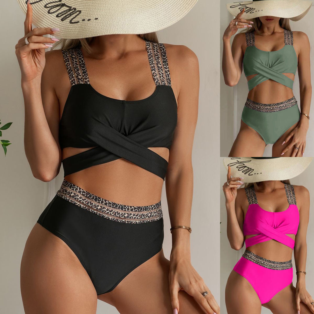 Damen Hochgeschchnittener Bikini mit stilvollen Tiermotiv-Details Echo Archiv