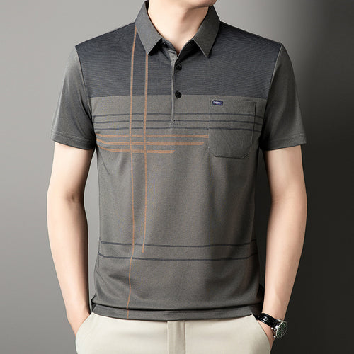 Herren Poloshirt mit atmungsaktiven Eigenschaften und modernem Grafikdesign Echoarchiv