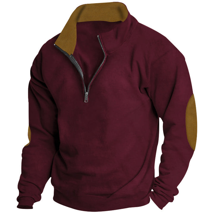 Herren sportlicher Pullover mit hoher Halsöffnung und Reißverschluss Echoarchiv