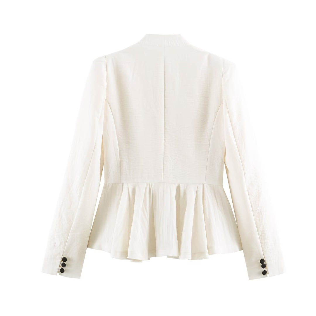 Damen Taillierte Blazerjacke mit tiefem V-Ausschnitt, Schößchen und Zierknopfleiste Echo Archiv