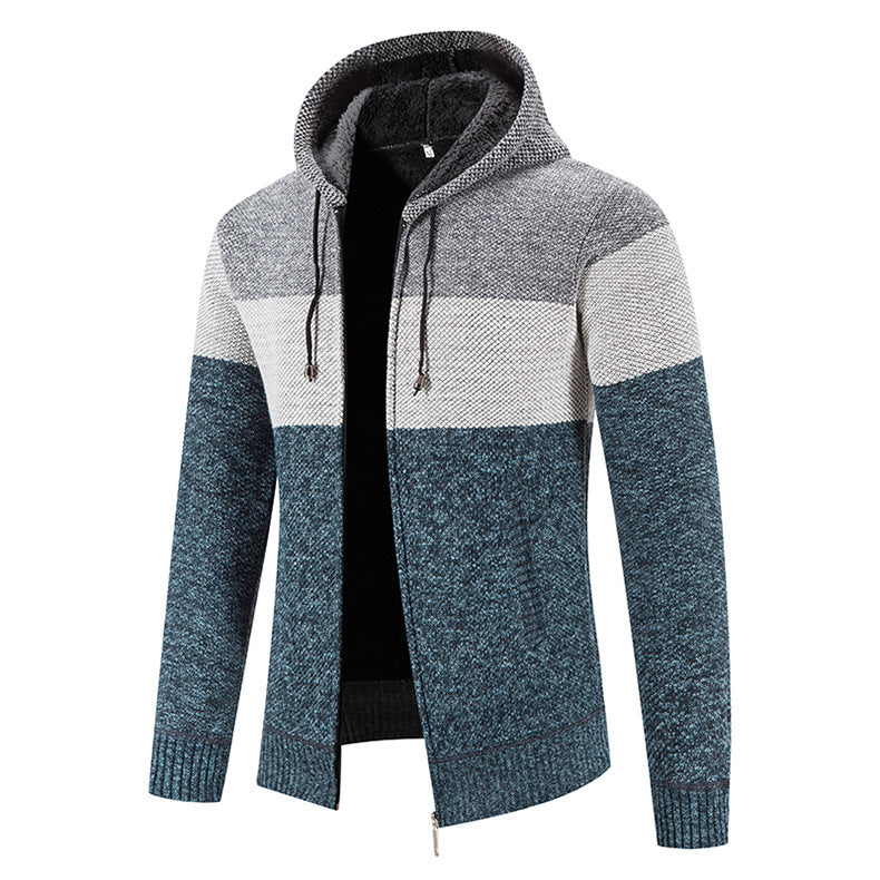 Herren modischer Strickjacke mit Kapuze und strukturiertem Design Echoarchiv