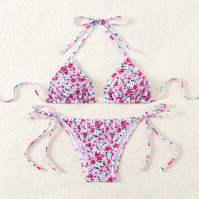 Damen Triangel-Bikini mit verspieltem Blumenmuster Echo Archiv