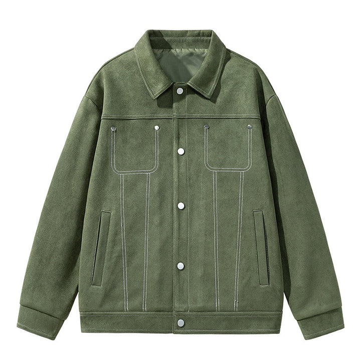 Herren Modische Wildlederjacke mit praktischen Taschen Echo Archiv