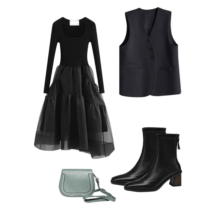 Damen Elegante Blazer-Weste Echoarchiv