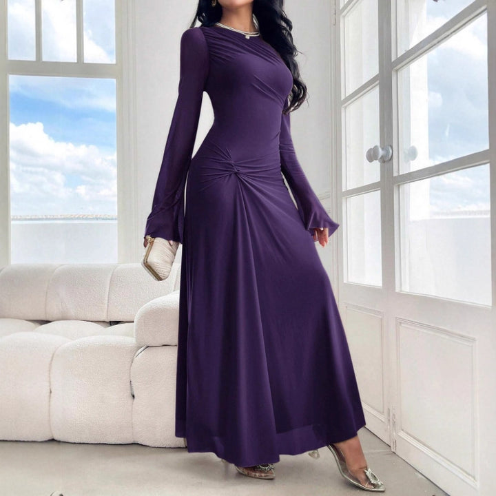 Damen Maxikleid mit geraffter Taillenpartie und Glockenärmeln Echo Archiv
