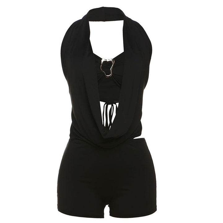 Damen Leopardenmuster Halterneck Overall Echo Archiv