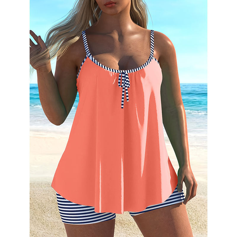 Damen Tankini-Set mit verstellbaren Trägern und maritimen Streifen Echo Archiv