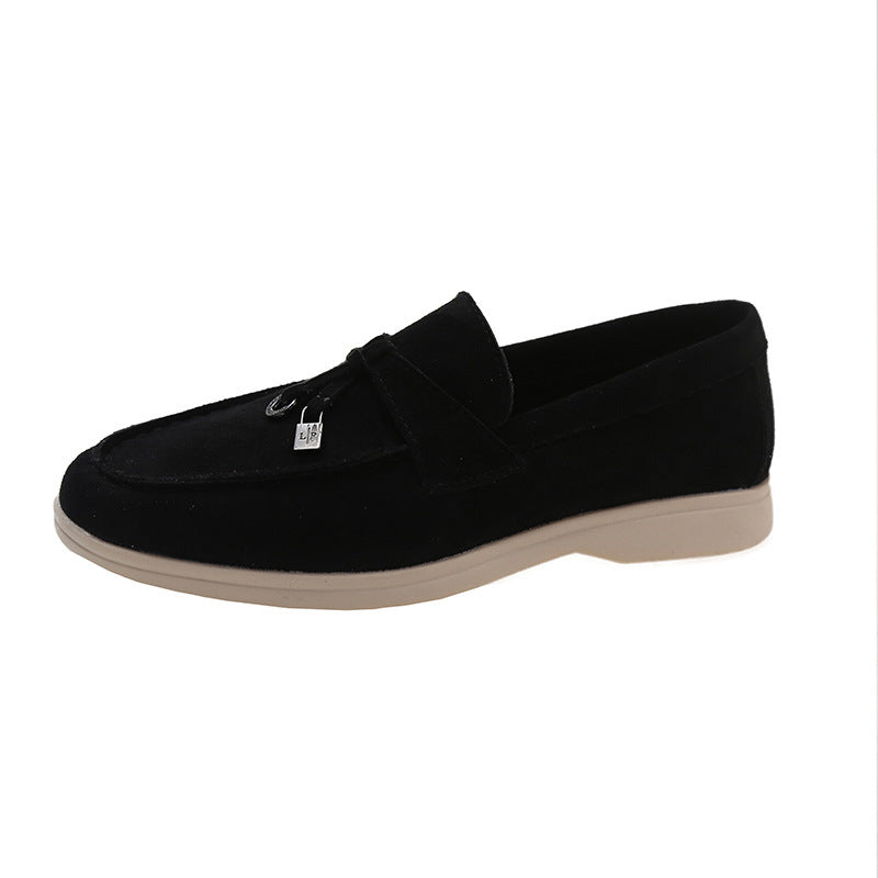 Damen lässige Veloursleder-Optik Slipper mit dekorativer Zierkordel, weichem Komfortfußbett und flexibler Leichtsohle Echo Archiv