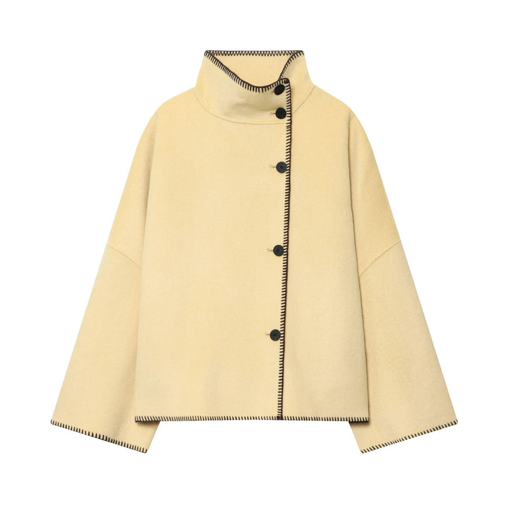 Damen Cape-Mantel mit Stehkragen, asymmetrischer Knopfleiste und Ziernaht Echo Archiv