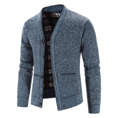 Herren Warm gefütterte Strickjacke mit modischem Schnitt Echoarchiv