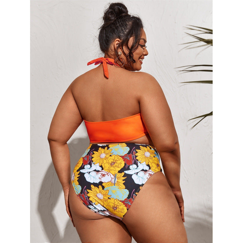 Damen Hochwertiger Cut-Out Bikini mit hohem Taillenslip und verstellbaren Trägern Echo Archiv