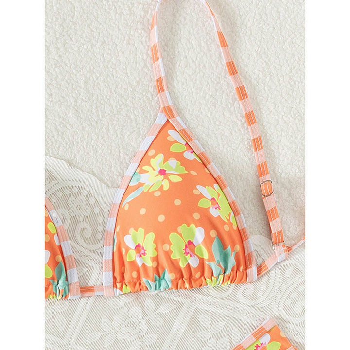 Damen Triangel-Bikini mit floralen Mustern und verstellbaren Trägern Echo Archiv