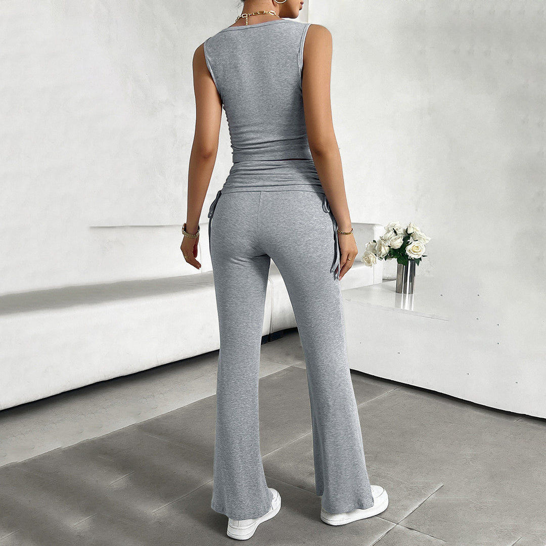 Damen funktionale Kombination aus ärmellosem Top und fließenden Hose Echo Archiv