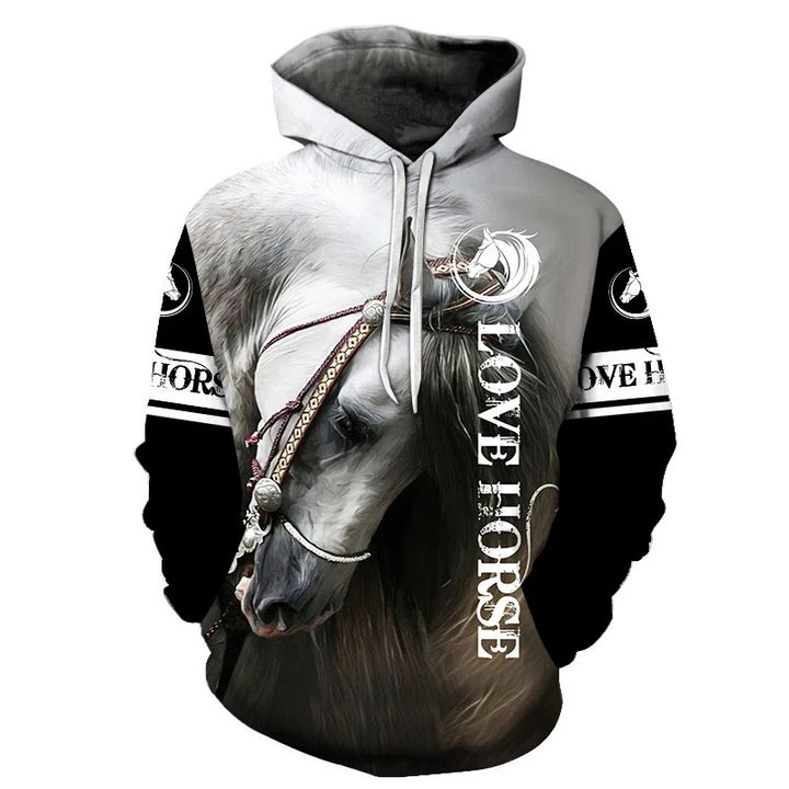 Unisex Kapuzenpullover mit kreativem Wolfsmotiv Echoarchiv