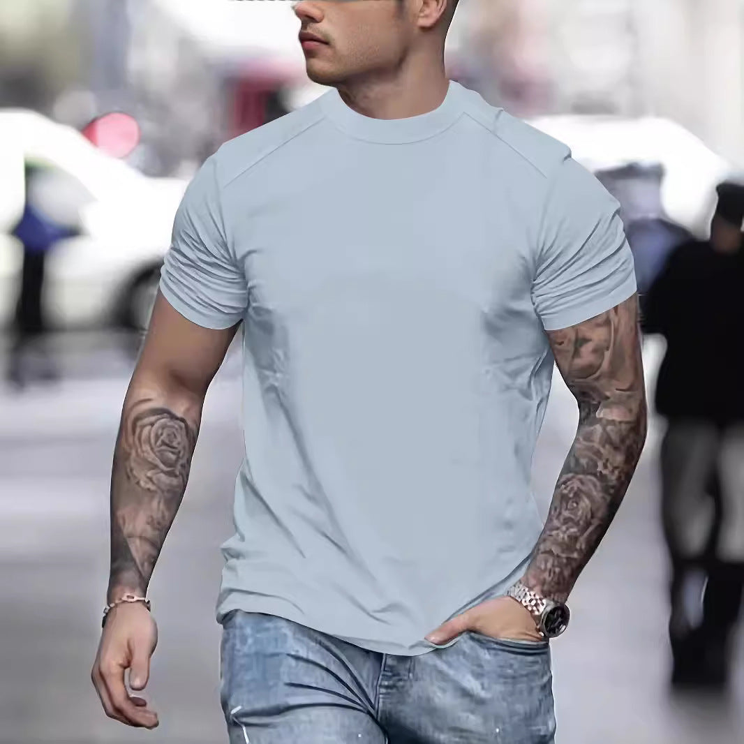 Herren modisches T-Shirt mit strukturierter Schulterpartie Echoarchiv