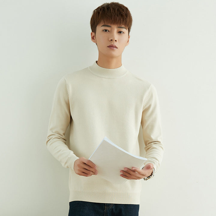Herren Halbhoher Rollkragenpullover aus Feinstrick mit schmaler Passform Echoarchiv