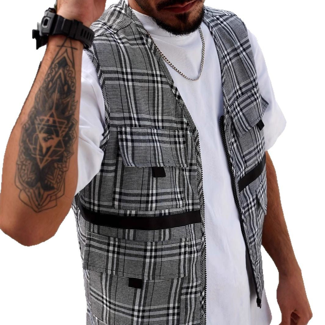 Herren stylischer Utility-Weste mit mehreren Taschen Echoarchiv