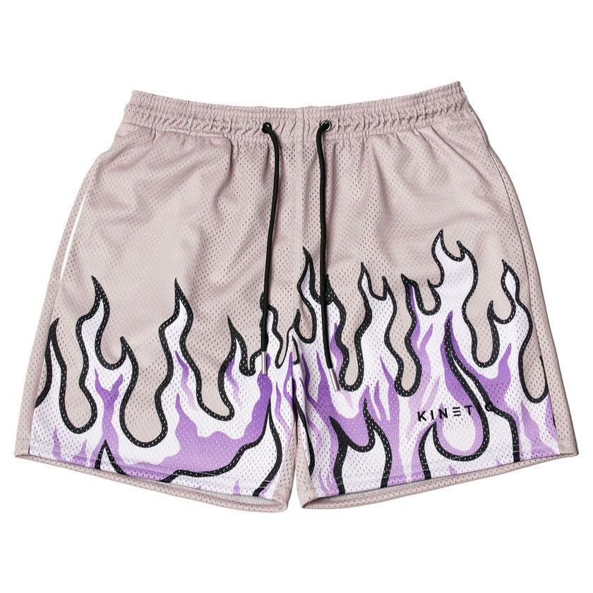 Männer Flammen-Stickerei Sport Shorts Echoarchiv