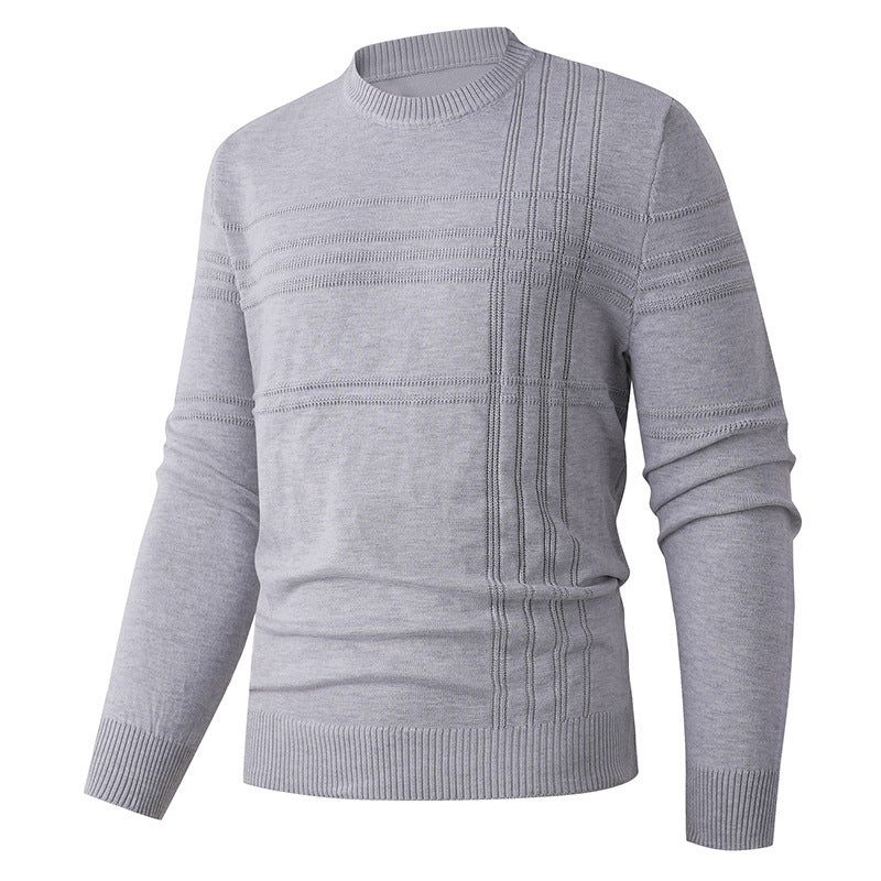 Herren nan Feinstrick-Pullover Rundhals mit geprägter Streifenstruktur und schmaler Silhouette Echo Archiv