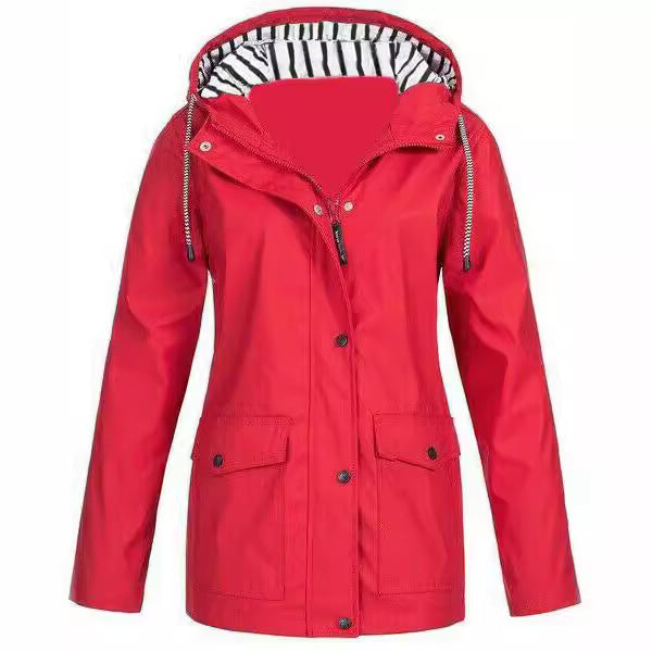 Damen nan wasserdichter Parka mit Kapuze, Kordelzug und aufgesetzten Taschen Echo Archiv