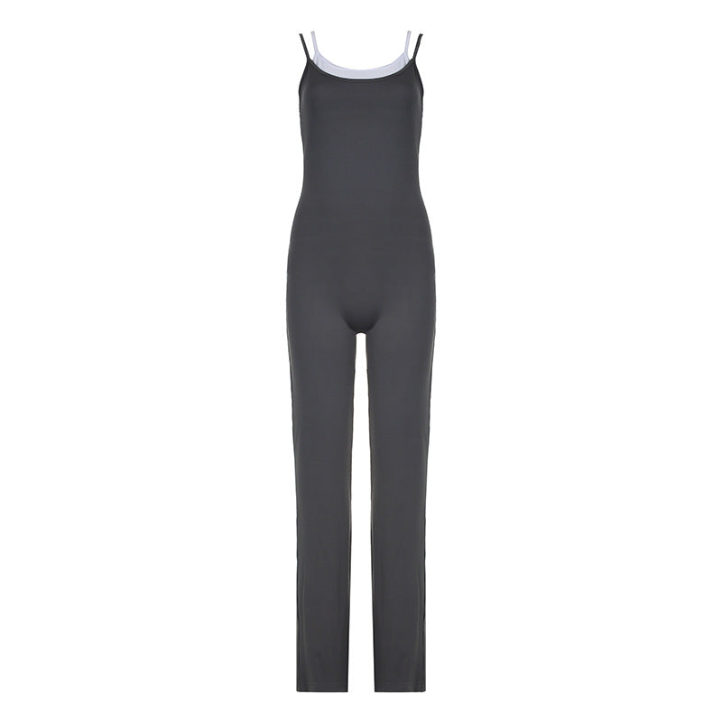 Damen Jumpsuit mit schmalen Trägern und modernen Streifen Echo Archiv