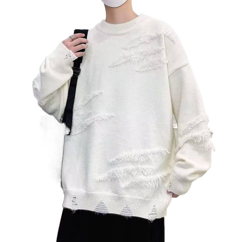 Damen Modischer Grobstrickpullover mit Fransen Echo Archiv