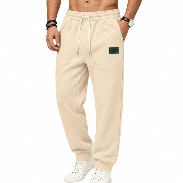 Herren Lockere Fleece-Jogginghose mit elastischem Bund, Kordel und Bündchen Echoarchiv