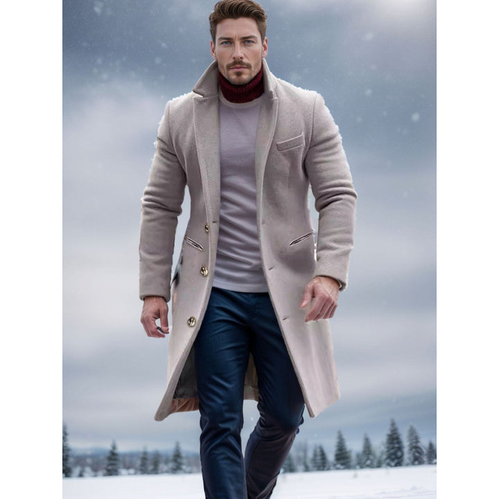 Herren Eleganter Wollmantel mit strukturiertem Design Echoarchiv