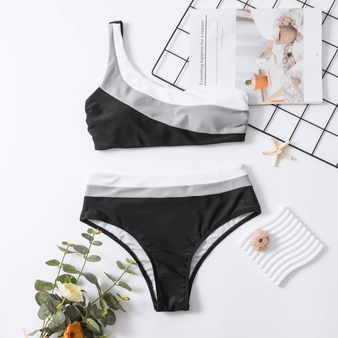 Damen Crop-Bikini mit asymmetrischem Design und hohem Bund Echo Archiv