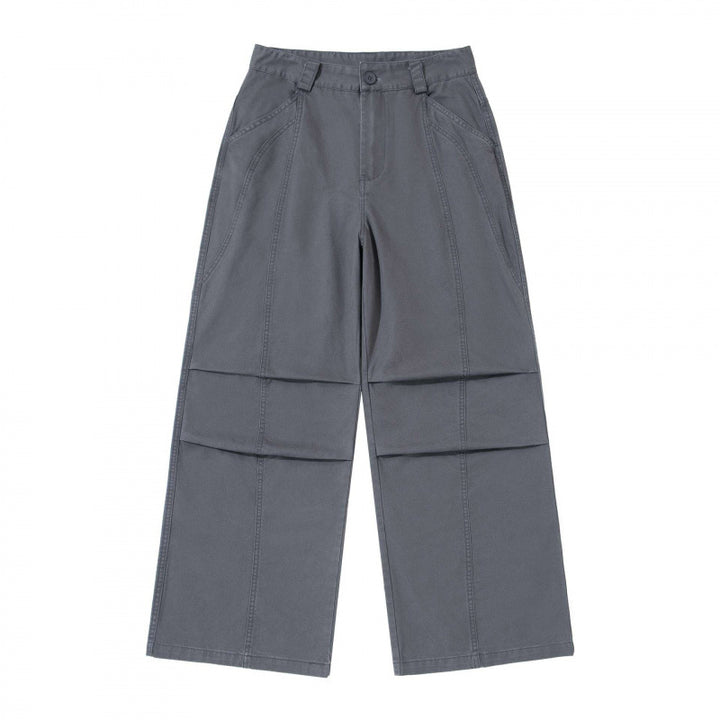 Damen weite Cargo‑Hose mit Stufennaht, hoher Taille und breitem Bein Echo Archiv