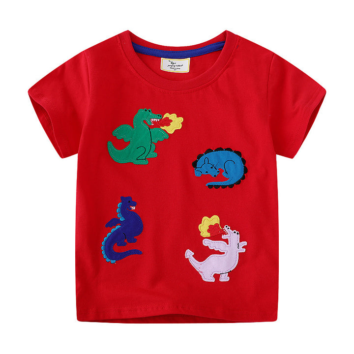 Jungen T-Shirt mit bunten Dinosaurierapplikationen Echo Archiv