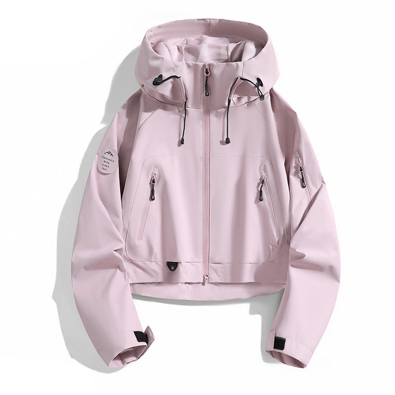 Damen Sportliche Outdoor-Jacke mit verstellbarem Kapuzenzug – Célinea
