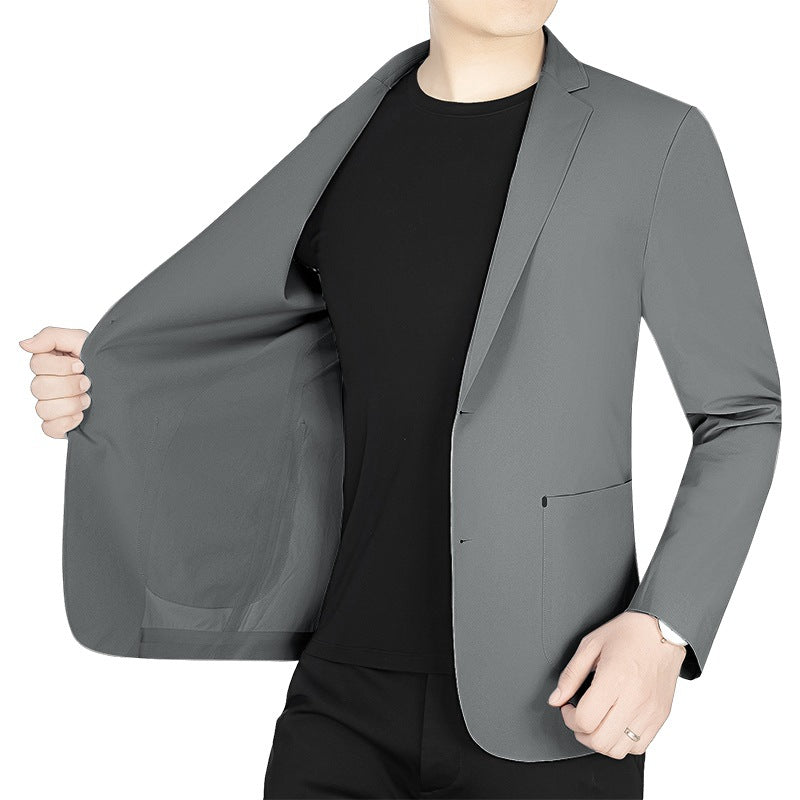 Herren Slim-Fit Jersey-Blazer ohne Innenfutter mit Stretchkomfort für Reise und Business – Tianoro