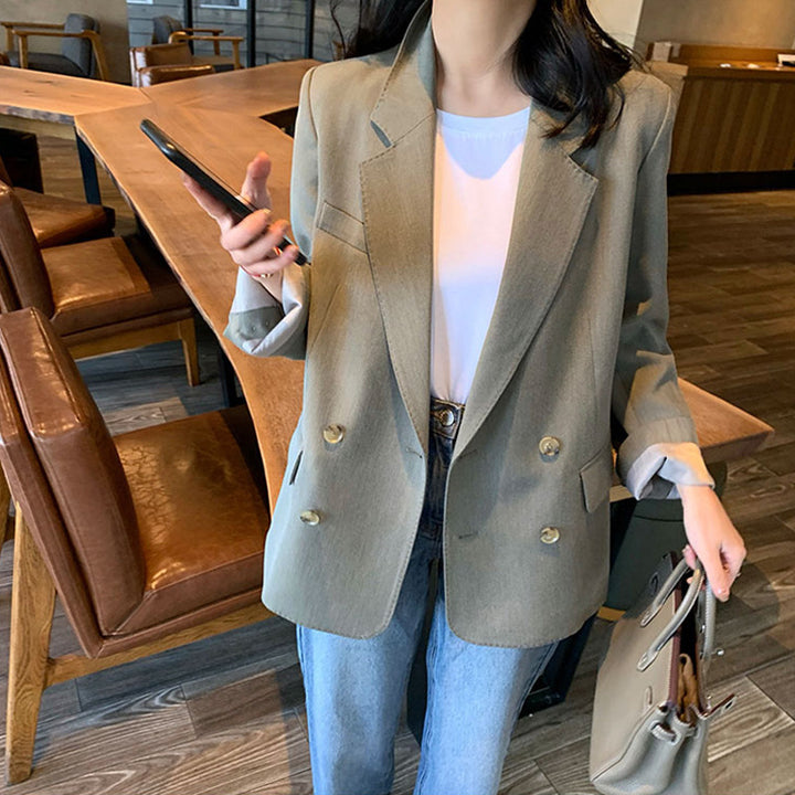 Damen Eleganter, taillierter Prägeblazer Echoarchiv