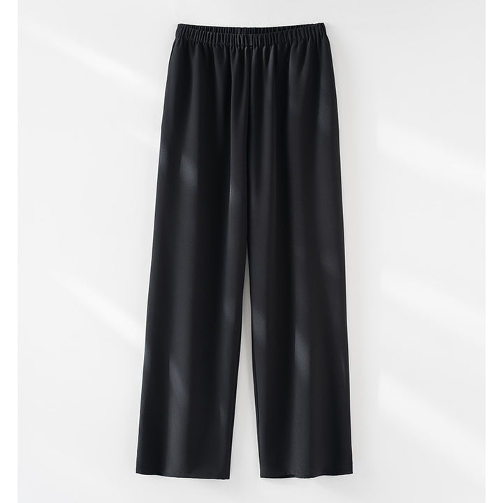 Damen Weite Satin-Hose mit Elastikbund und fließender Palazzo-Silhouette Echoarchiv