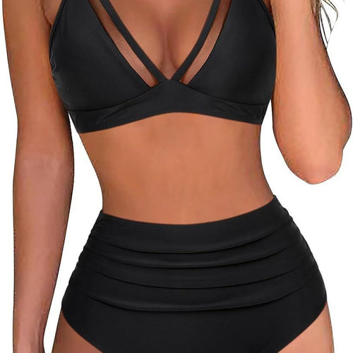 Damen Sportliches Bikini-Set mit atmungsaktiver Mesh-Ausschnittherstellung Echo Archiv