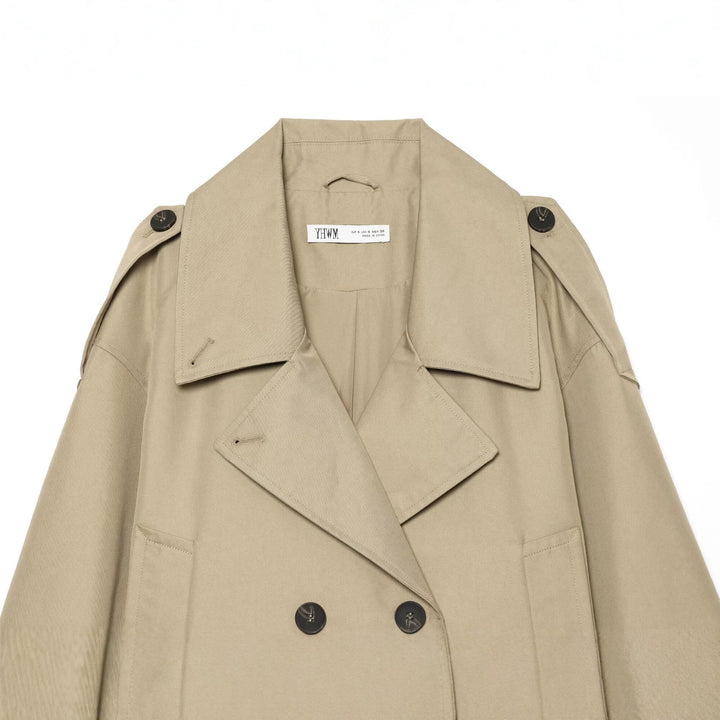 Damen Kurzjacke im Trenchstil mit Boxy-Schnitt, Doppelreihe und Schulterklappen Echo Archiv
