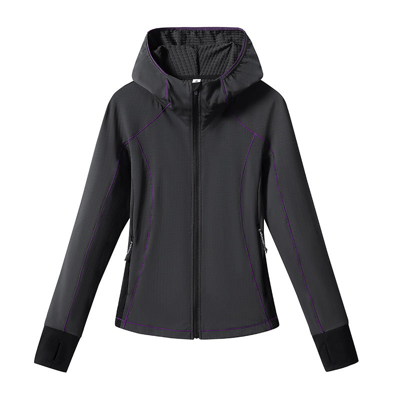 Damen Leichte Softshell-Kapuzenjacke mit ergonomischen Kontrastnähten und Daumenloch Echoarchiv