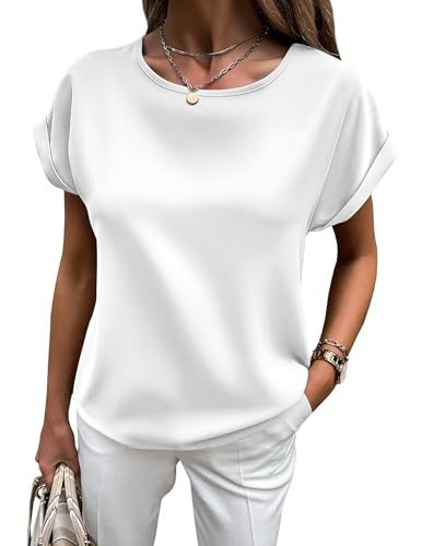 Echoarchiv | Satin-T-Shirt mit Umgeschlagenen Ärmeln für Damen