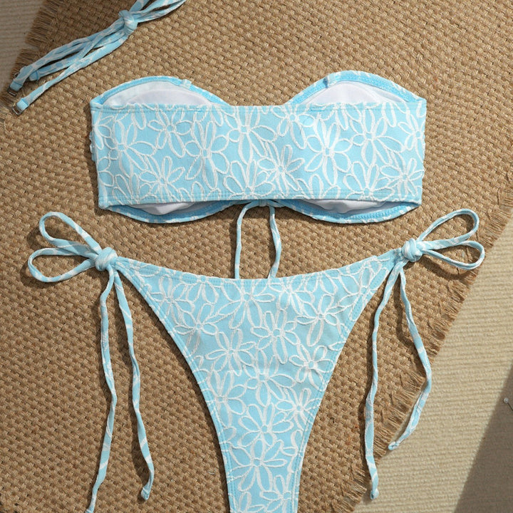 Damen Bandeau-Bikini-Set mit verspielten Rüschendetails Echo Archiv