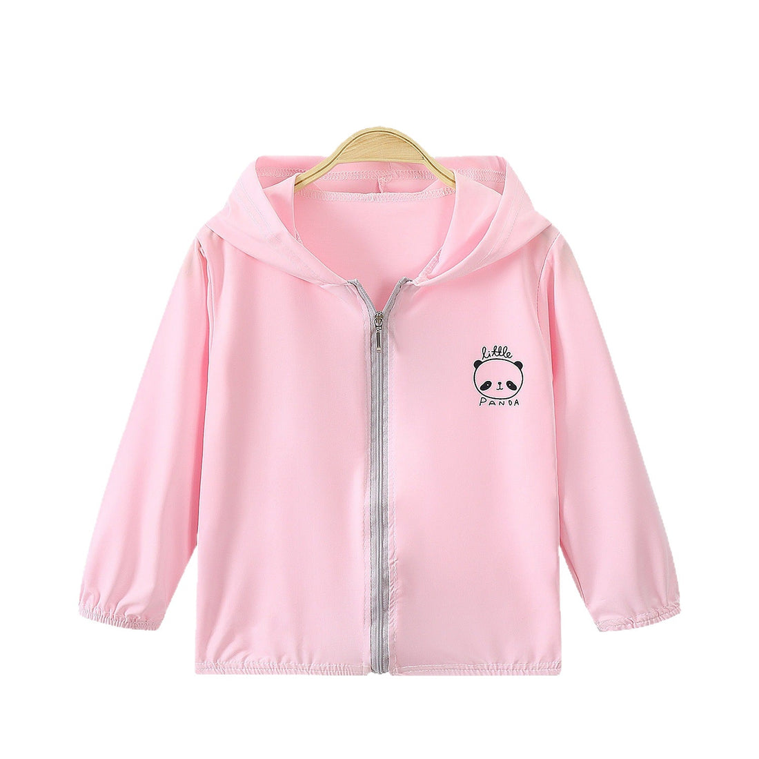 Unisex leichte Kapuzenjacke mit durchgehendem Reißverschluss und niedlichem Panda-Print – Taviero