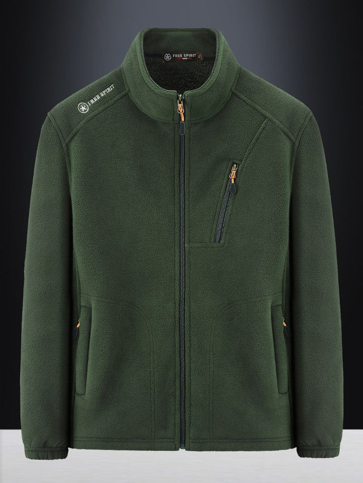 Herren Warme Microfleece-Outdoorjacke mit Brustreißverschluss, Seitentaschen und Stehkragen Echo Archiv