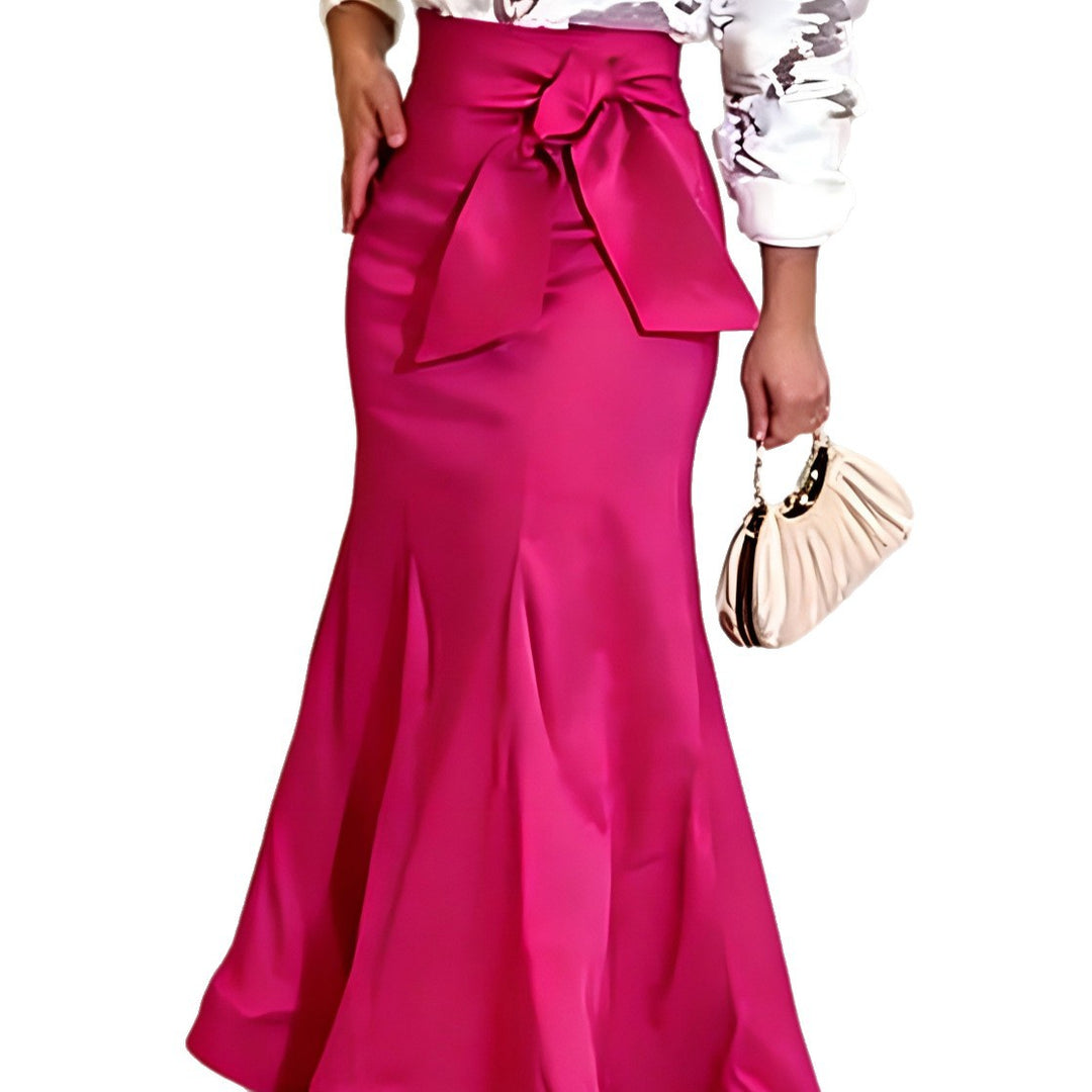 Damen Eleganter Maxi-Rock mit voluminösem Schleifenakzent Echo Archiv