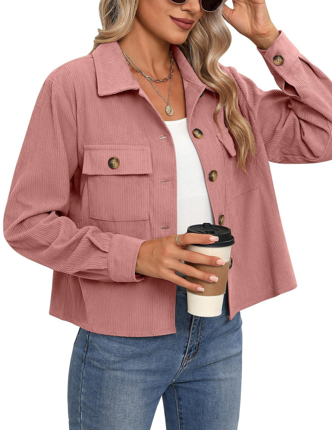 Damen Cordjacke mit zwei Brusttaschen Echoarchiv