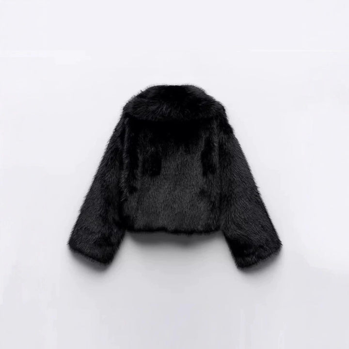 Damen Kurzer Cropped-Kunstpelzblouson mit voluminösem Schalkragen und weicher Innenfütterung Echo Archiv