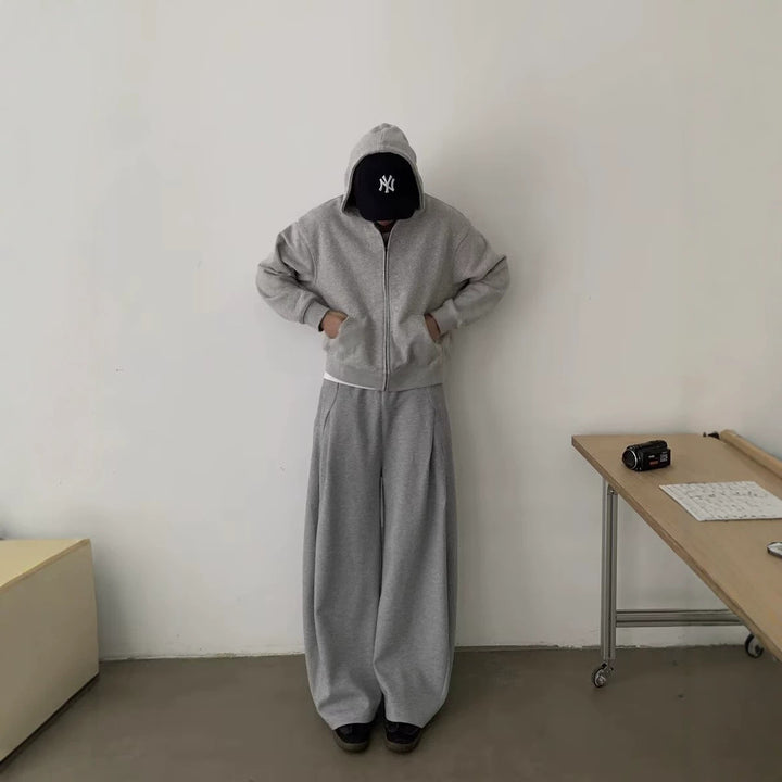 Damen Modisches Oversized Hoodie und Weitbein-Hosen Set Echoarchiv