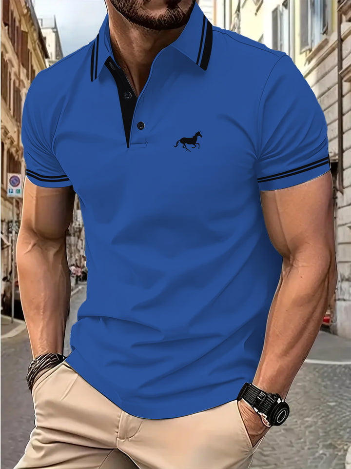 Herren Poloshirt mit modernem Kontrastkragen Echoarchiv