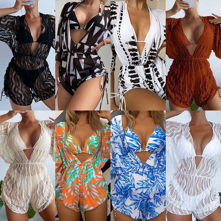 Damen Strand-Overall mit floralem Muster Echo Archiv
